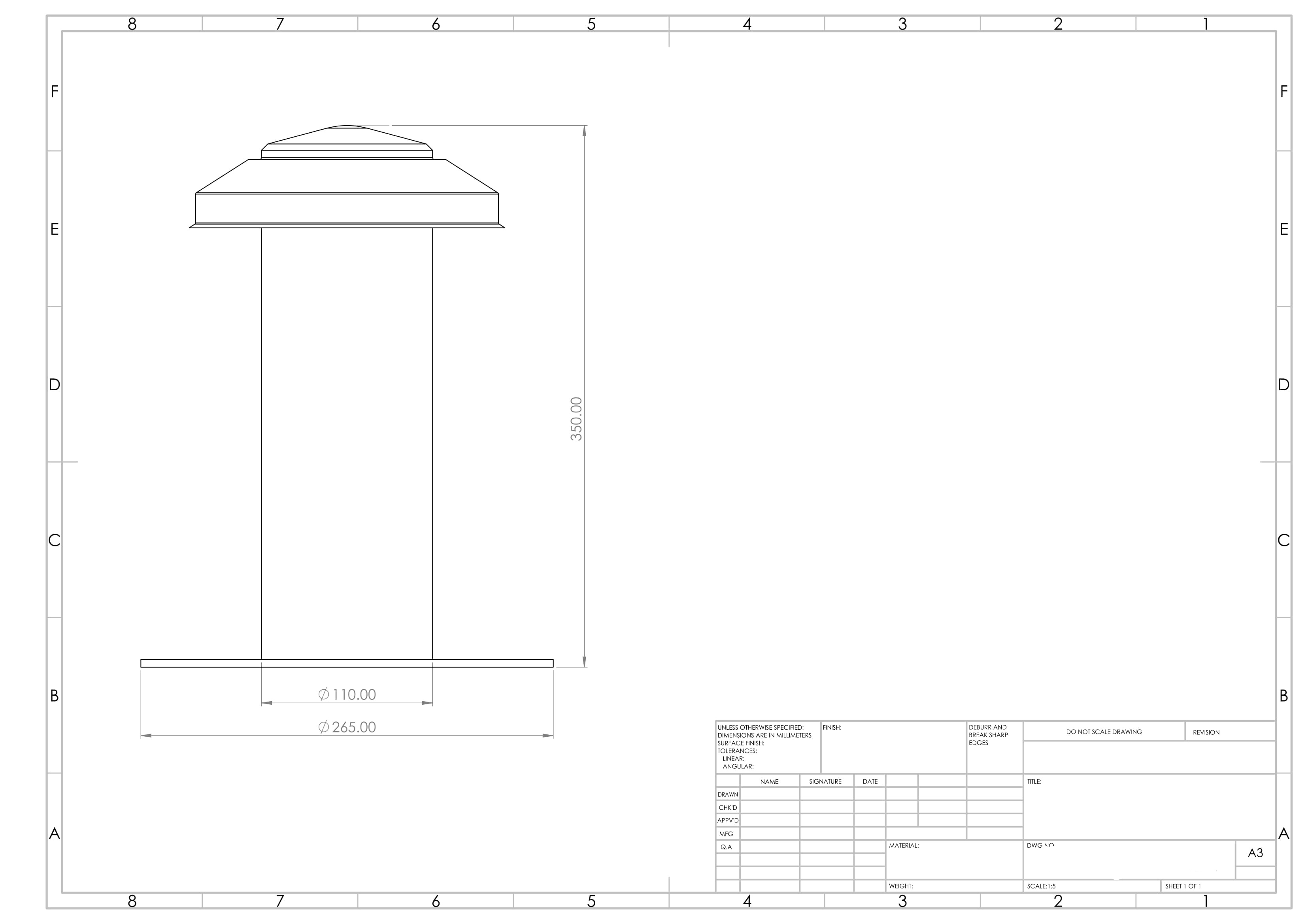 Ventiliacijos kaminas D110 brezinys